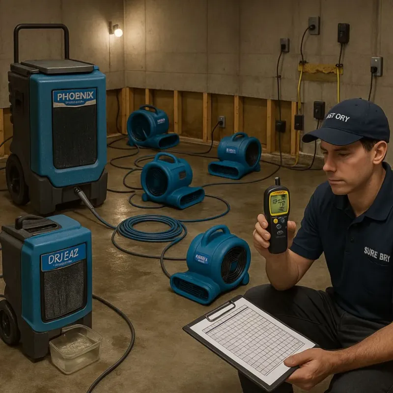 Structural Drying and Dehumidification process in Kankakee County, IL